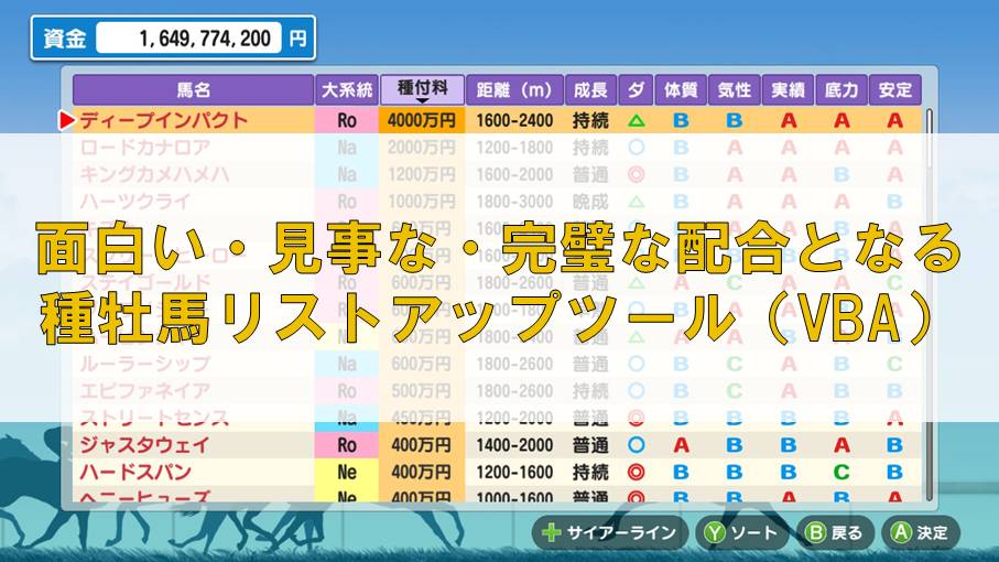面白い配合・見事な配合・完璧な配合ツール